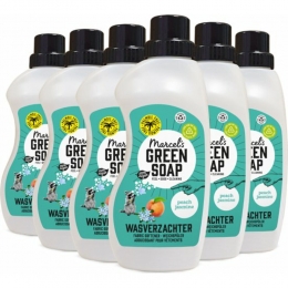 6xMarcelsGreenSoapWasverzachterPerzikJasmijn30Wasbeurten750ml