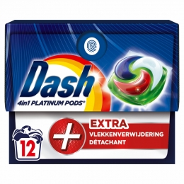 4xDashWasmiddelcapsules4in1PlatinumPodsExtraVlekkenverwijderaar12stuks