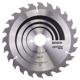 Bosch2608640615OptilineCirkelzaagblad-190X30X24T-Hout