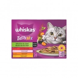 4xWhiskasTastyMixAdultKeuzevandeChefinSausMultipack12x85gr