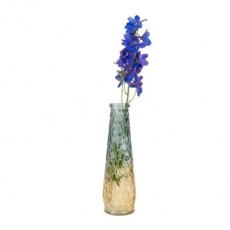 QUVIOGlazenvaasmetpatroongeelblauw-Hoogte22cm