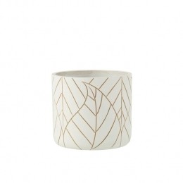 J-LinebloempotBlad-keramiek-witgoud-large-19cm