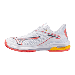 MizunoWAVEEXCEEDTOUR6CCTennisschoenenWitCalypsoCoralIcelandicBlauwDamesMaat42