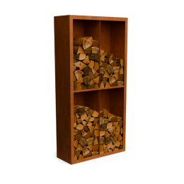 EguracortenstaalHoutopslag4vakkenmetachterwandL100xB385xH200cmGeroba-Geroba