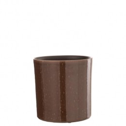 J-LinebloempotFlek-keramiek-bruin-medium-20cm