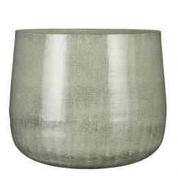 MicaDecorationsBensonBloempot-H32x37cm-Metaal-Lichtgrijs