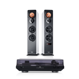 TeufelULTIMA40ACTIVEDUALDT400StereoboxenmetgentegreerdeversterkerBluetoothstreamingPlatenspelerHDMIZwart