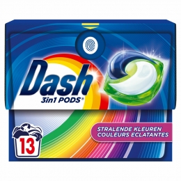 4xDashWasmiddelcapsules3in1PodsStralendeKleuren13stuks