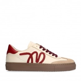 Beigelerensneakersmetburgundydetails
