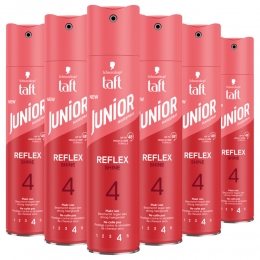 6xTaftJuniorHairsprayUltraReflexShine250ml