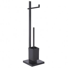 Beliani-ULAPES-Toiletrolenborstelhouder-Zwart-Staal