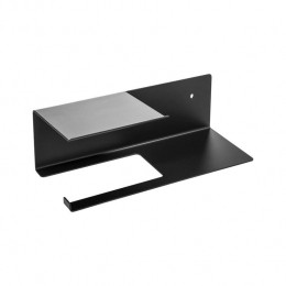 XIVADAToiletrolhouderFava-Metplankje-Boren-Rvs-Zwart