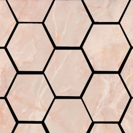 MozaiekPamesaLuxNoorPeach325x225cmHexagonGepolijstRozePamesa