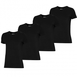 ApolloT-shirtHerenBambooBasicV-neckZwart4-pack-M