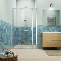 SealskinTweedeligeschuifdeurinnishelderveiligheidsglasmetantikalklaagInc140x200cmMatZilver