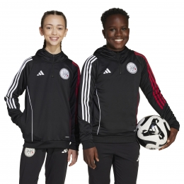 adidasAjaxTrackHoodie2025-2026KidsZwartWitRood