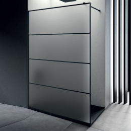 InloopdoucheLacusTremitiWall120x200cmMatGlasStabilisatiestangZwart