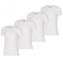 ApolloT-shirtHerenBambooBasicV-neckWit4-pack-M