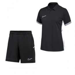 NikeAcademy25PoloTrainingssetDamesZwartGrijsWit