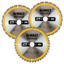 DeWALTDT19623-deligeConstructionCirkelzaagbladenSet-216X30X24T40T-HoutMetNagels