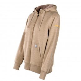 AriatDamesVestRebarAll-WeatherSherpaFullZipHoodieoatmealheatherMaatL