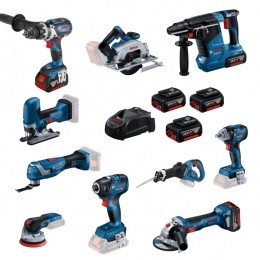 Bosch10Toolkit18V10-deligeAccuCombiset3x50AhInTas