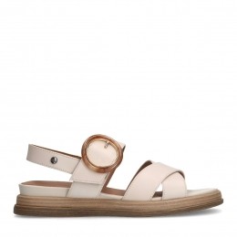 Crmewittelerenplateausandalenmetgesp