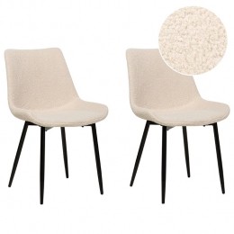 Beliani-AVILLA-Eetkamerstoelsetvan2-Beige-Boucl