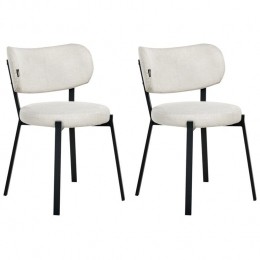 Beliani-BRONTE-Eetkamerstoelsetvan2-Lichtbeige-Polyester