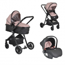 MoniRioPink3-in-1CombiKinderwagenIncli-SizeAutostoel