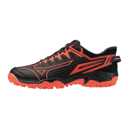 MizunoWAVELYNX2JRHockeyschoenenZwartNeonFlamePeacockBlauwJuniorMaat35