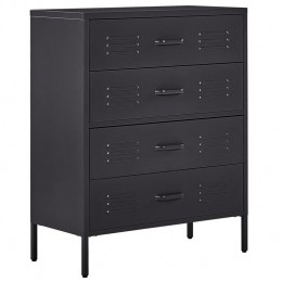 Beliani-ENAGO-Commode-Zwart-Staal