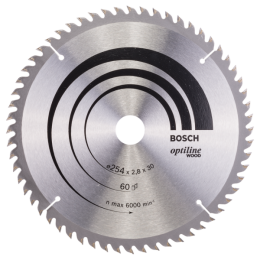 Bosch2608640444OptilineCirkelzaagblad-254X30X60T-Hout