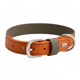 HUNTERHondenhalsbandWolmarkhakioranjeMaat50