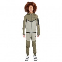 NikeTechFleeceSportswearTrainingspakKidsOlijfgroenGrijsZwart