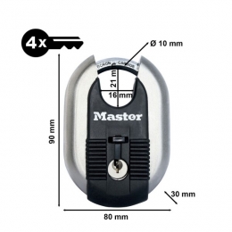 MasterLockM187EURDHangslotExcell-RVSTitaniumVersterkt-60mmBreed-Sleutels