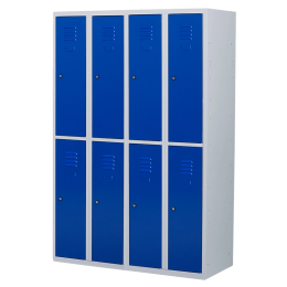 Lockerkast8deurs4delig-smal-LKP-208Witral9010