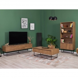 3-deligewoonkamersetLaxusmetboekenkastKaluneDesign