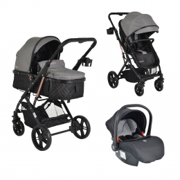MoniRafaelloGrey3-in-1CombiKinderwagenIncli-SizeAutostoel