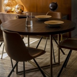 DutchboneRondeEettafelClassAcaciahout120cm-Bruin