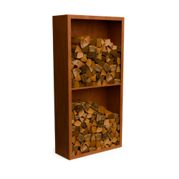 EguracortenstaalHoutopslag2vakkenmetachterwandL100xB385xH200cmGeroba-Geroba