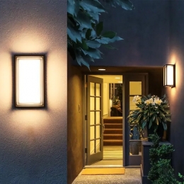 BrandonLEDwandlamp-12Watt-3000Kwarmwit-IP54waterdicht-Zwart-Wandverlichtingvoorbinnenenbuiten-Modernvoorbinnenenbuiten