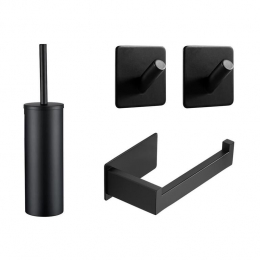 XIVADAToiletaccessoiresset-4delig-Zonderboren-Rvs-Zwart