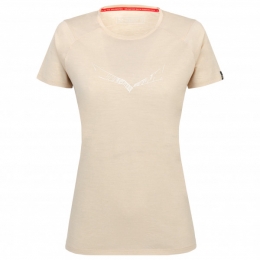 Salewa-WomensPureEagleSketchAllMountainT-Shirt-Merinoshirtmaat40beige