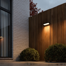 VedaLEDSolarwandlampmetPIRsensorschemerschakelaar4lichtstanden2700KwarmwitIP65
