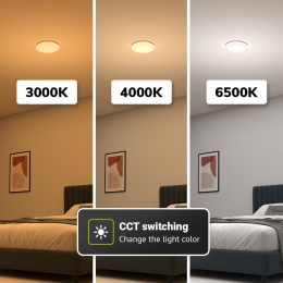 LEDPlafondlamprond-CCTLichtkleurinstelbaar3000K4000K6500K-18W1820lumen101lmw-31cm-IP20stofdicht