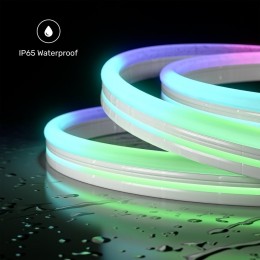 HaloNeonLEDStrip5m-Smart-WifiBluetooth-RBGIC-Metafstandsbediening-IP65voorbinnenenbuiten-SMD5050-84LEDsm