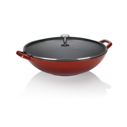 WokpanGietijzerRood36cm-KelaCalido