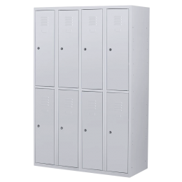 Lockerkast8deurs4delig-smal-LKP-208Grijsral7035