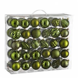 HouseofSeasonsKerstballenSet-60Stuks-Donkergroen